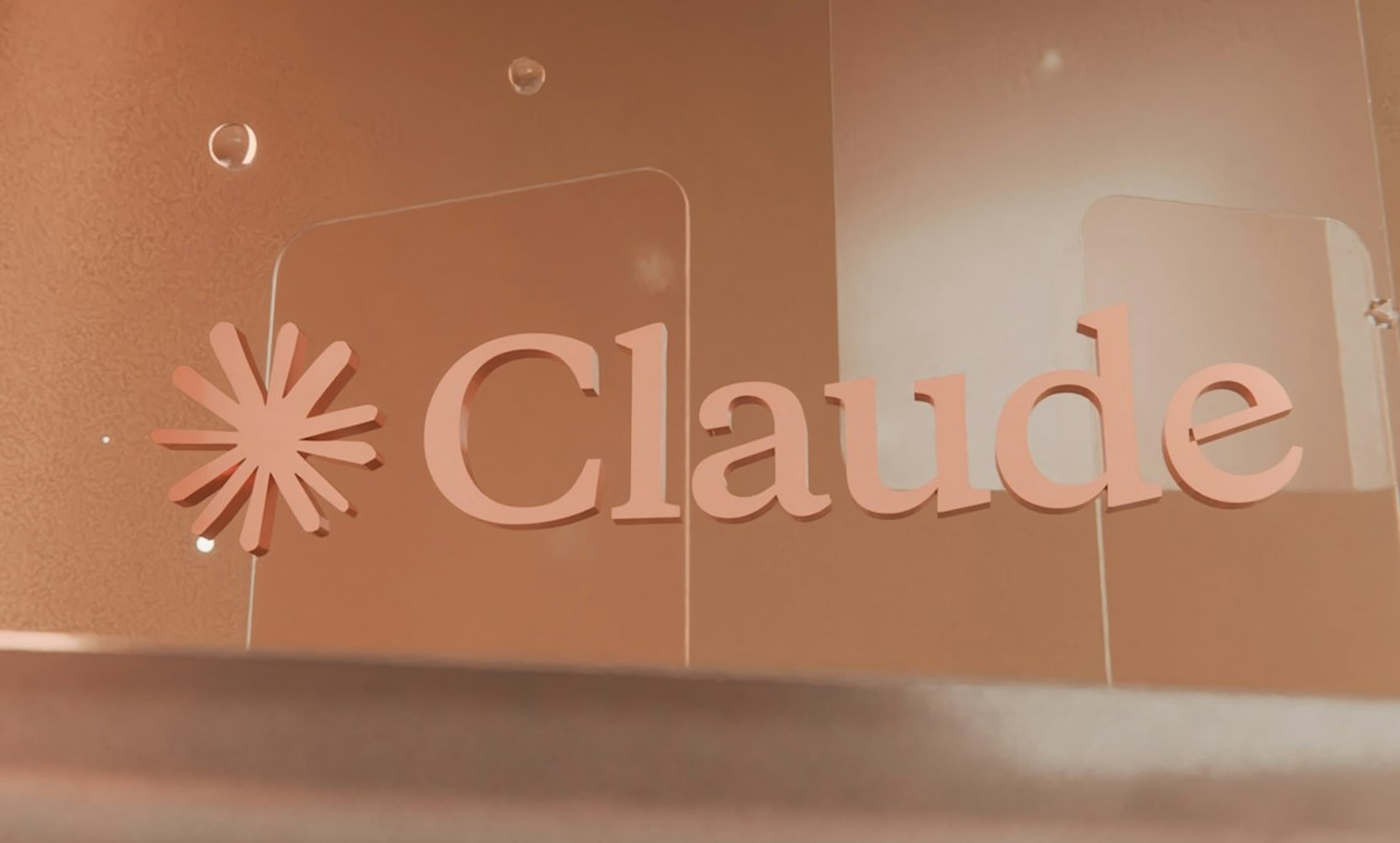 Claude logo displayed in an orange-lit space