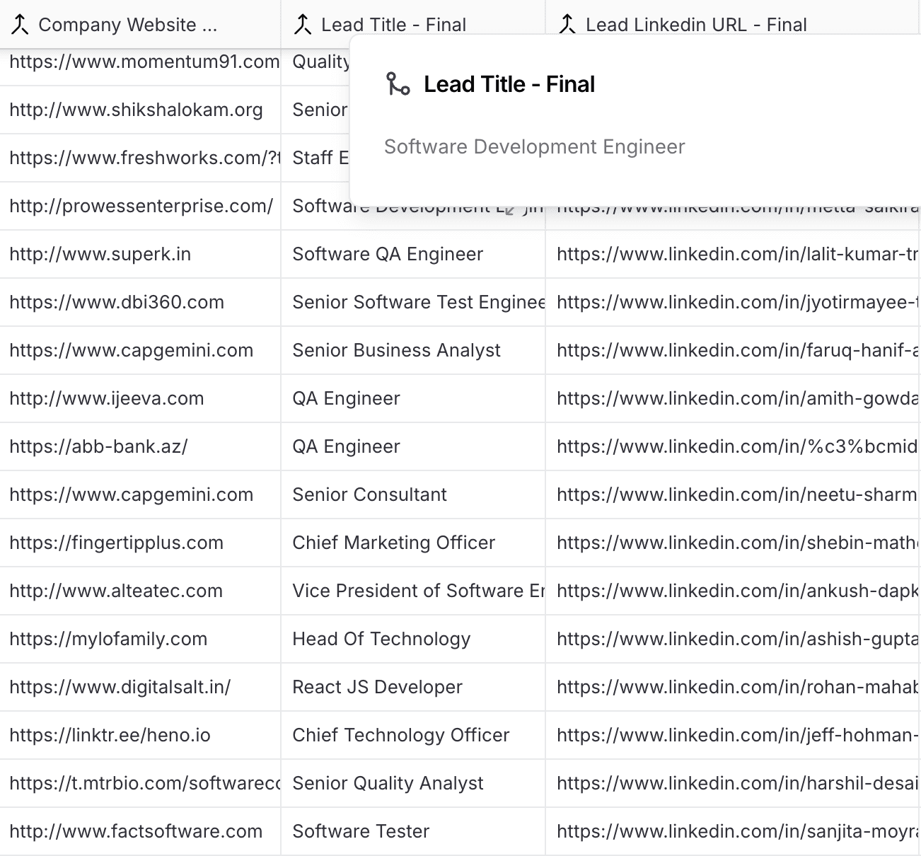Every blank field, filled automatically workflow in Bitscale