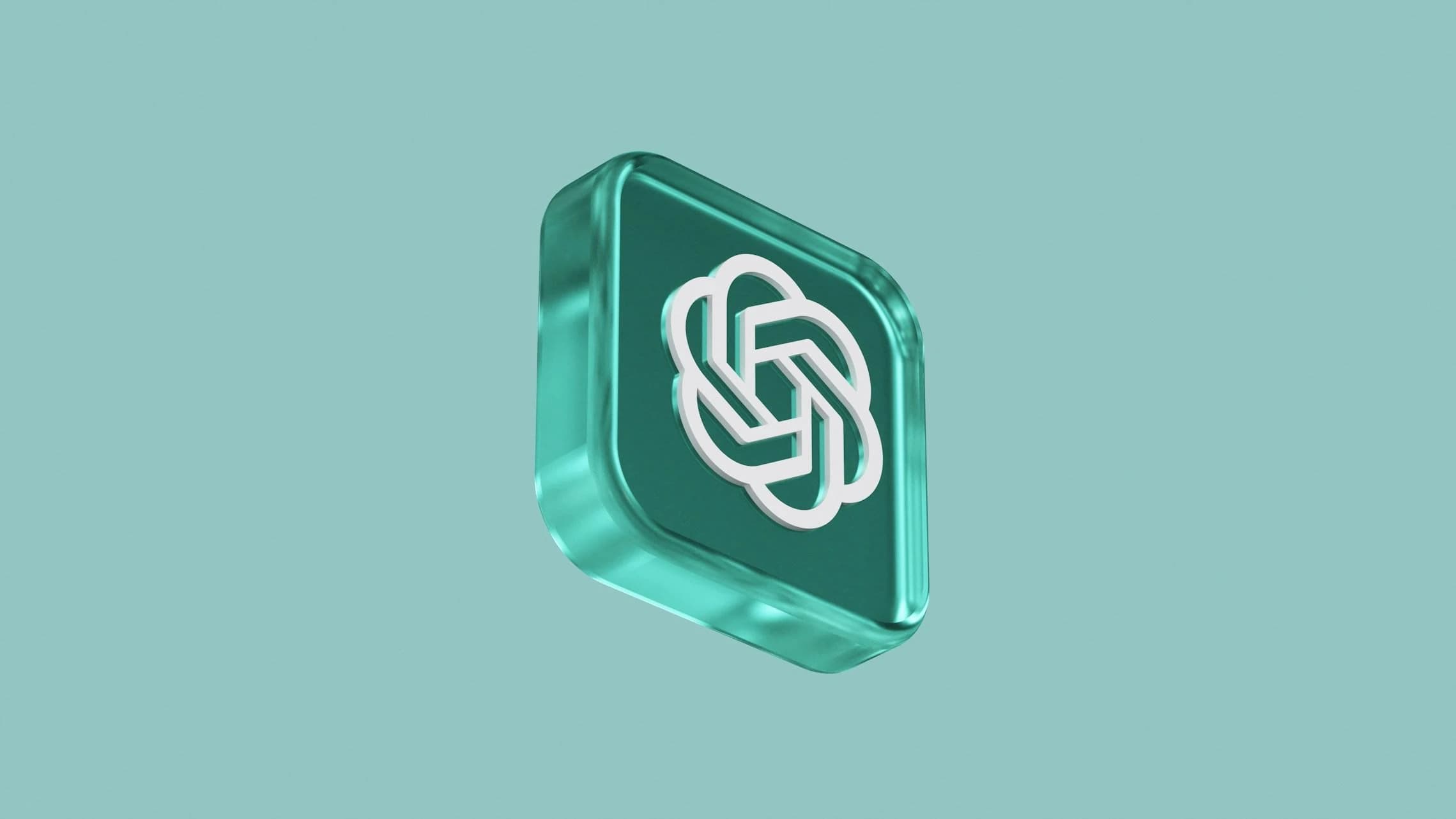 OpenAI emblem in a translucent green tile
